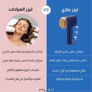 الفرق بين الليزر المنزلي والعياده